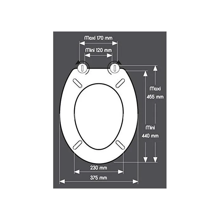 Gelco Asiento de inodoro con piedras de playa Gris MDF 3