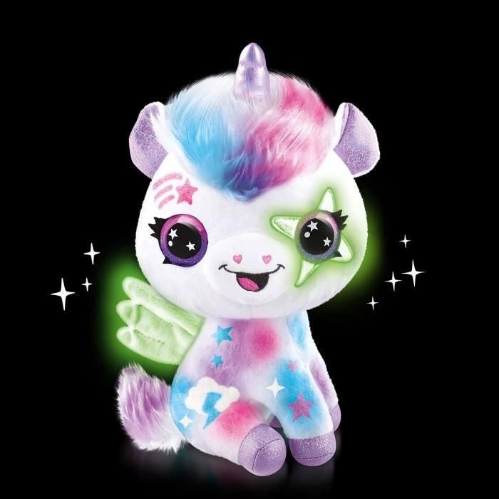 Peluche Unicornio con Aerógrafo que Brilla en la Oscuridad para Personalizar - Peluche Spray Art con Rotuladores y Plantillas - OFG 274 - Canal Toys 4