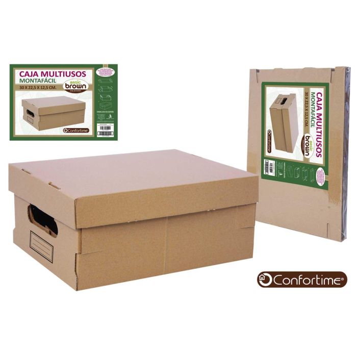 Caja Multiusos Brown 30x22.5x12.5 cm - Confortime (12 Unidades) Caja Multiusos Brown 30x22.5x12.5 cm - Confortime (12 Unidades)