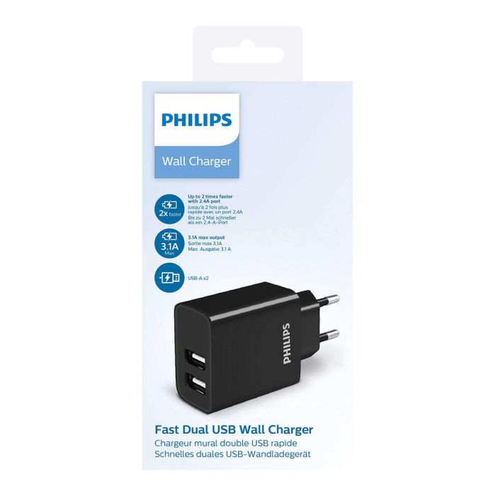 Cargador de Pared Philips DLP2610/12 15 W Negro (1 unidad) 1
