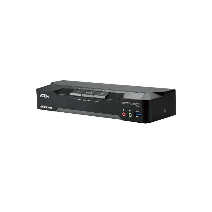 Aten KVM Switch 2 Puertos DisplayPort 4K Dual Display Mini-Matrix Boundless con Soporte para Periféricos USB 0 Aten KVM Switch 2 Puertos DisplayPort 4K Dual Display Mini-Matrix Boundless con Soporte para Periféricos USB 0
