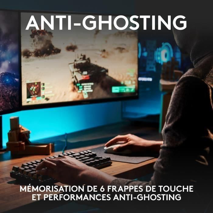 Logitech G G413 TKL SE Teclado Mecánico para Juegos Retroiluminado TKL Aluminio Negro Teclas PBT e Interruptores Táctiles 4