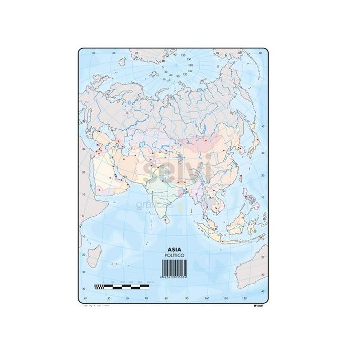 Selvi Mapa Mudo Político De Asia A4 -50U- Selvi Mapa Mudo Político De Asia A4 -50U-