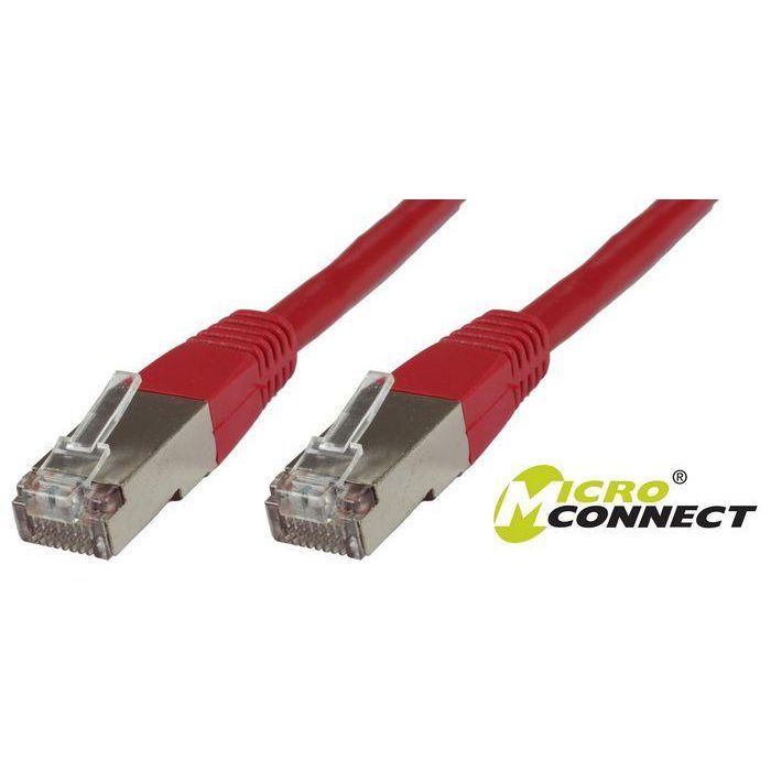 MicroConnect Cable de Red CAT6 F/UTP Apantallado 15m Rojo - Conexión Ethernet Protegida contra EMI 250Mhz