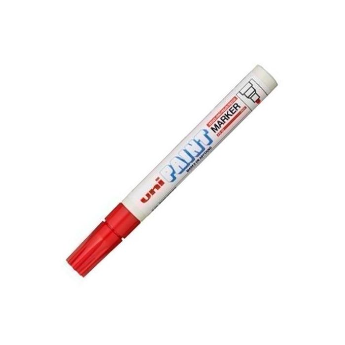 Uni-Ball Marcador Permanente Paint Marker PX-20 L Rojo, Punta Acrílica, Resistente al Agua y Luz
