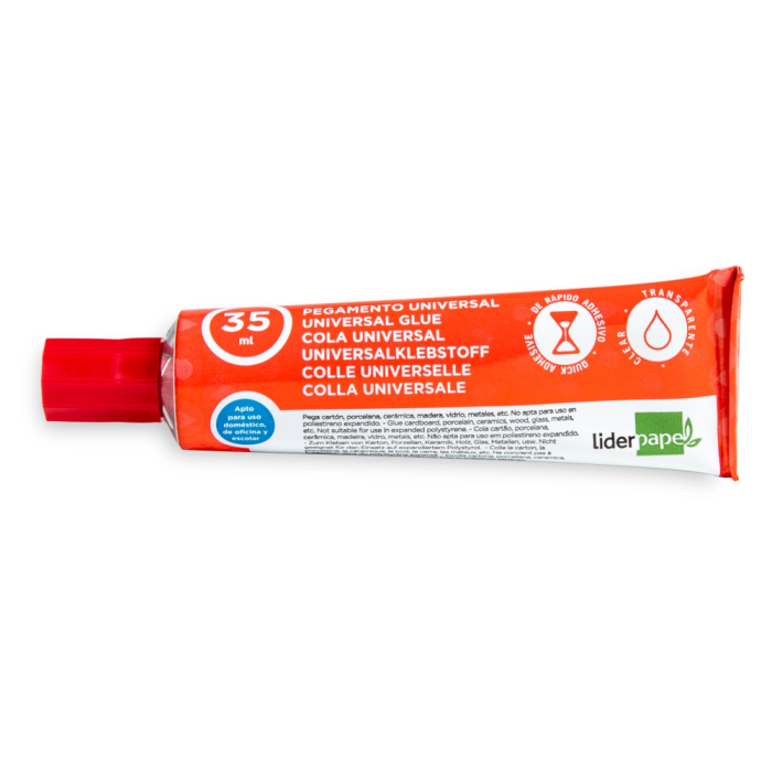 Liderpapel Pegamento Universal Transparente 35 ml para Cartón, Porcelana, Madera, Vidrio, Metal y Más 4