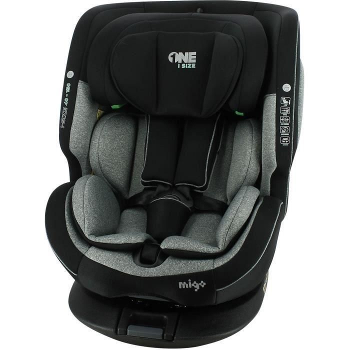 Silla de coche - NANIA - ONE ISOFIX R 129 - 0 a 12 años - Giratoria - 40-150 cm - Negra