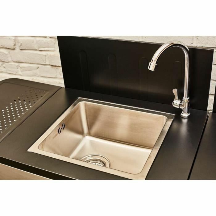 Cook'In Garden WT031T Módulo Fregadero Fidgi Integrable con Barbacoas Fidgi 3 y 4, Protector Salpicaduras, Acero Inoxidable 4