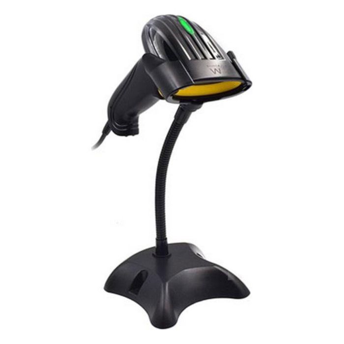 Ewent EW3400 Lector de Códigos de Barras 1D Láser Portátil USB con Base Manos Libres para Negocios y Almacenes, Negro Resistente 1 Ewent EW3400 Lector de Códigos de Barras 1D Láser Portátil USB con Base Manos Libres para Negocios y Almacenes, Negro Resistente 1