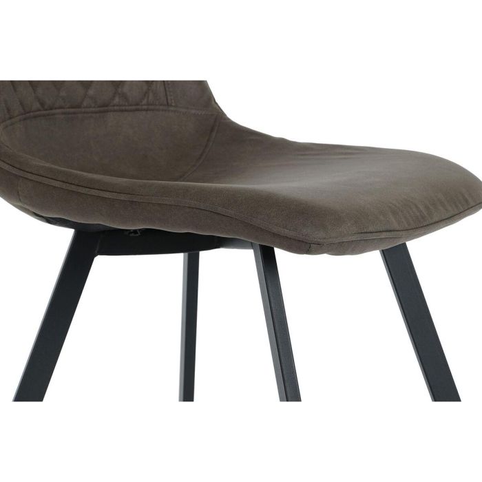 Silla DKD Home Decor Negro Gris Metal Poliuretano 63 x 49 x 85 cm 49 x 59 x 87 cm 3