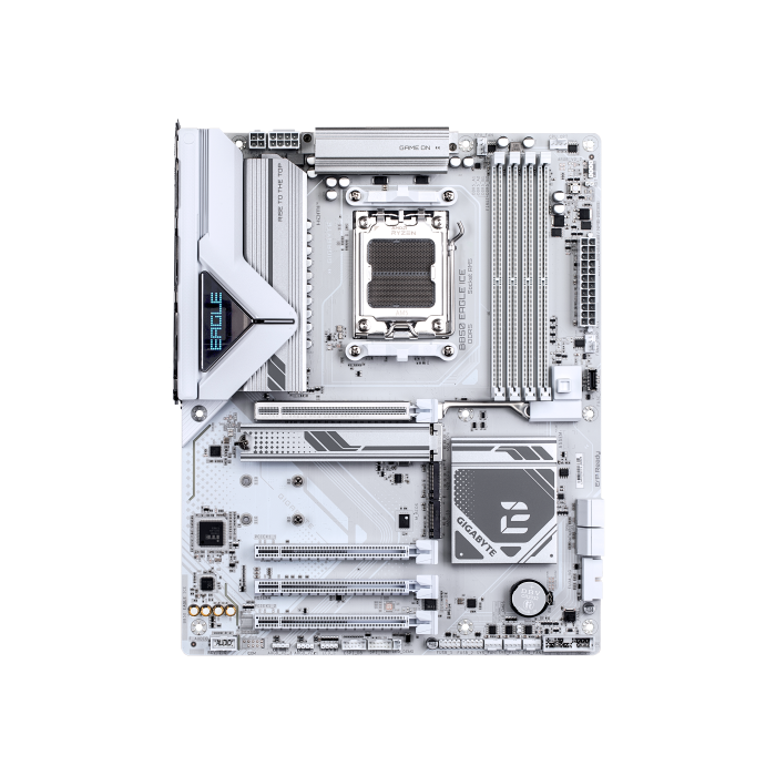 Gigabyte B850 EAGLE ICE Placa Base Blanca, Socket AM5, AMD B850, 4x DDR5, 256GB, HDMI, DP, 2.5GbE, ATX 1
