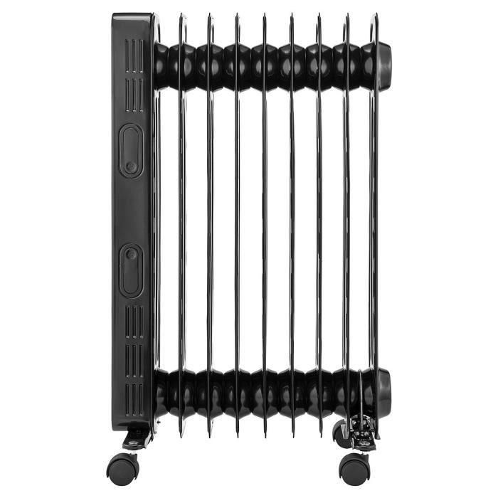Radiador eléctrico en baño de aceite 2000W OCEANIC - 3 potencias - Termostato electrónico - Mando a distancia - Móvil - Negro 3 Radiador eléctrico en baño de aceite 2000W OCEANIC - 3 potencias - Termostato electrónico - Mando a distancia - Móvil - Negro 3