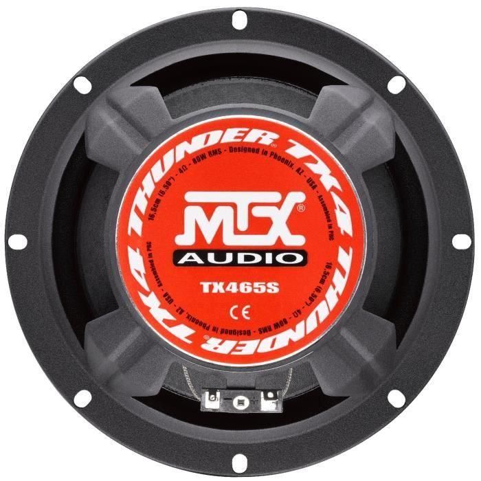 MTX TX465S Kit Altavoces Coche 2 Vías 16.5cm (6.5") RMS 70W Pico 280W 4 Ohmios 92.5dB 55-25000Hz Rejillas 2 MTX TX465S Kit Altavoces Coche 2 Vías 16.5cm (6.5") RMS 70W Pico 280W 4 Ohmios 92.5dB 55-25000Hz Rejillas 2