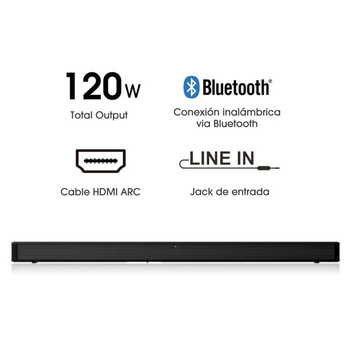 Barra de Sonido Hisense HS205G Negro 120 W 1 Barra de Sonido Hisense HS205G Negro 120 W 1