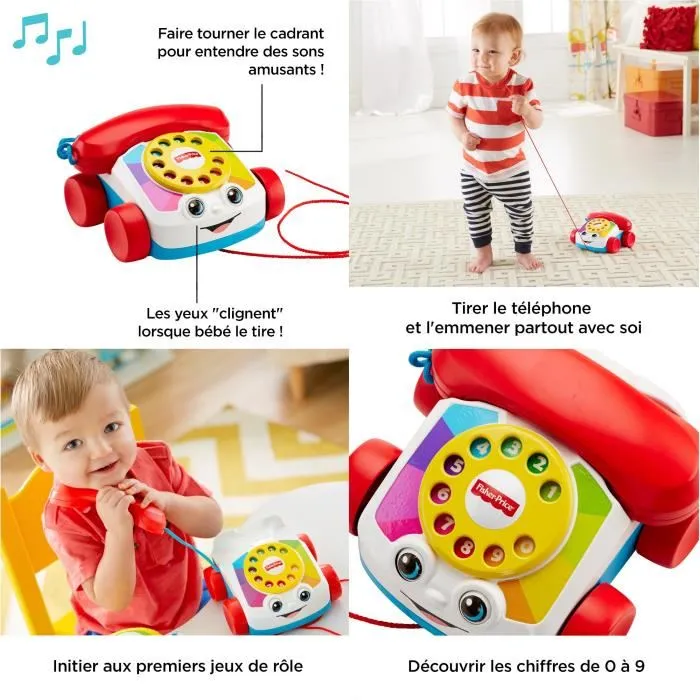 Fisher Price Teléfono Carita Divertida Juguete para Arrastre Niños 18 Meses 2
