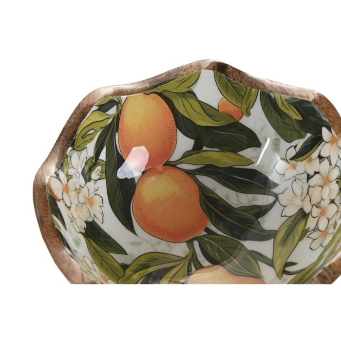DKD Home Decor Bol Tropical Colección National Oranges Multicolor Madera de Mango Lacado Apto Lavavajillas 15x15x6.5 cm 2