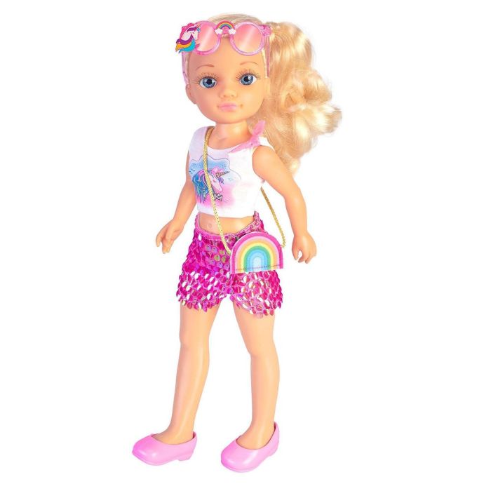 Nancy Ropa Un Día con Look Unicornio - Camiseta Unicornio, Falda Purpurina Fucsia, Bolso, Gafas Reflectantes Multicolor 3 Nancy Ropa Un Día con Look Unicornio - Camiseta Unicornio, Falda Purpurina Fucsia, Bolso, Gafas Reflectantes Multicolor 3