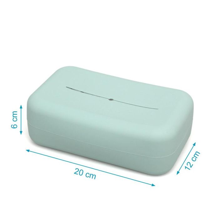 KioKids Porta Toallitas de Silicona Verde Salvia para Bebés 0+ meses - Dispensador con Agujero Inferior y Superior 2