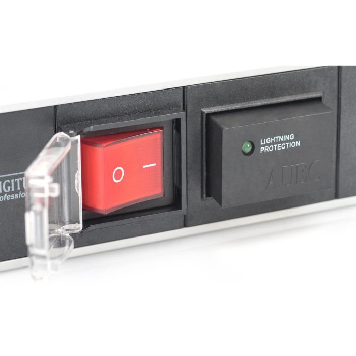 DIGITUS Regleta de Enchufes 7 Tomas Aluminio 2m Protección Sobretension 4