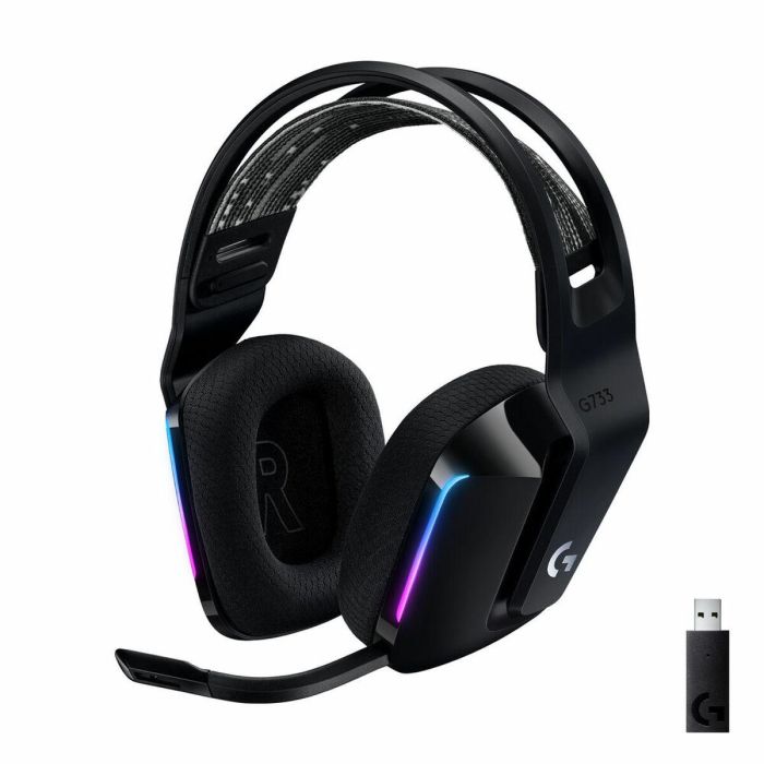 Logitech G733 Auricular Gaming Inalámbrico con Microfono, LIGHTSYNC RGB, Blue VO!CE, DTS Headphone:X 2.0, para PC/Mac