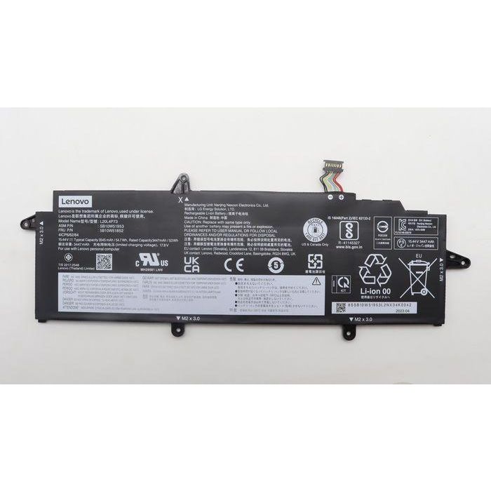 Lenovo Internal lithium-ion battery, 4-cell design, 54.7Wh capacity, 15.44V voltage, compatible with Lenovo laptops. Lenovo Internal lithium-ion battery, 4-cell design, 54.7Wh capacity, 15.44V voltage, compatible with Lenovo laptops.