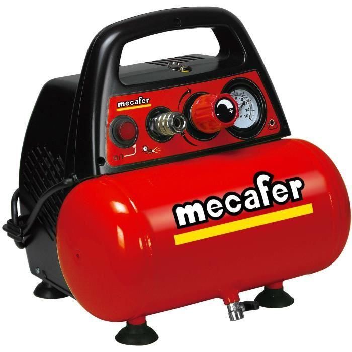Mecafer Nuevo Vento Compresor de Aire Portátil sin Aceite 6L 1.5 CV 8 bar con Mango Inflado, Pistola Soplado y Manguera 5m 2 Mecafer Nuevo Vento Compresor de Aire Portátil sin Aceite 6L 1.5 CV 8 bar con Mango Inflado, Pistola Soplado y Manguera 5m 2