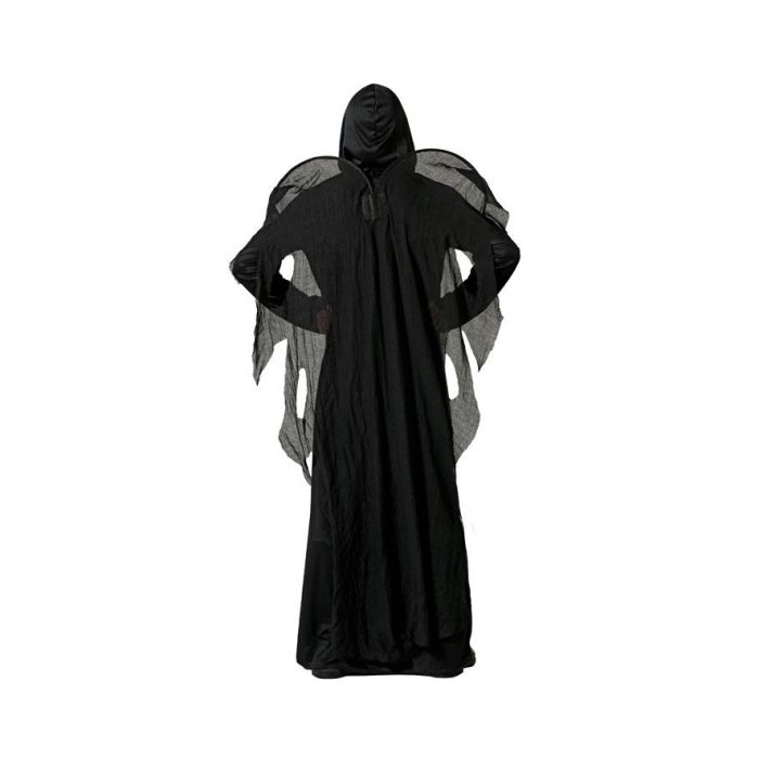 Disfraz de Ángel Negro para Hombre Adulto. Túnica y Alas Incluidas. Ideal Halloween, Eventos Temáticos Góticos. Talla XS-S. Poliéster. 2