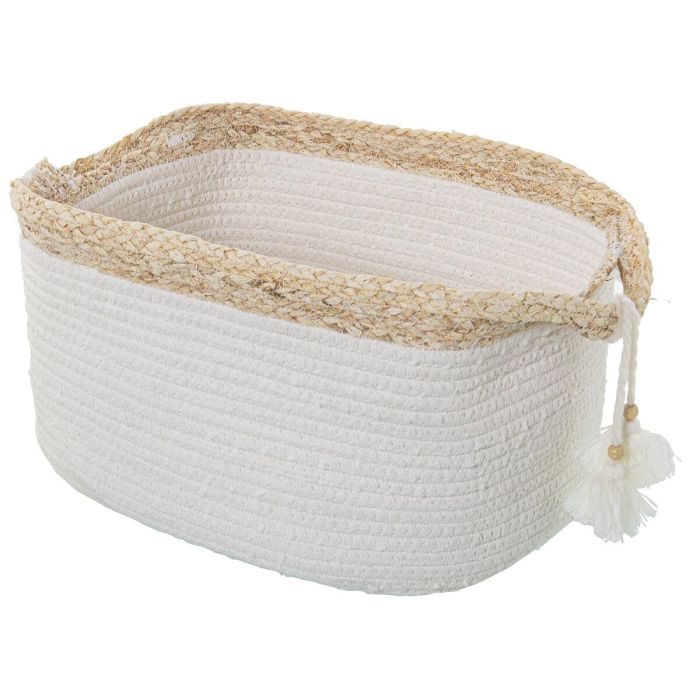 Juego de Cestos Alexandra House Living Blanco Mimbre Ratán Fibra natural 35 x 21 x 21 cm 3 Piezas 4