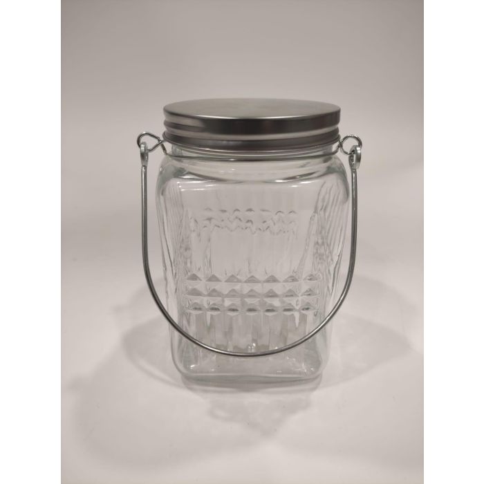 Tarro de vidrio con tapa de acero y asa 720 ml - La Mediterranea (24 Unidades) Tarro de vidrio con tapa de acero y asa 720 ml - La Mediterranea (24 Unidades)