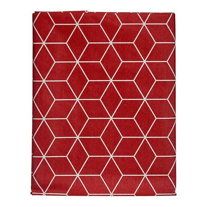 Kinvara Mantel de Loneta Antimanchas Abstracto Granate 140x180 cm - 70% Algodón, 30% Poliéster (10 Unidades)
