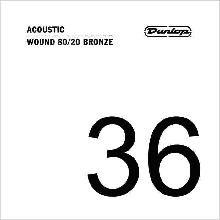 Dunlop Cuerda Acústica 80/20 Bronze para Guitarra .036 Calibre Individual