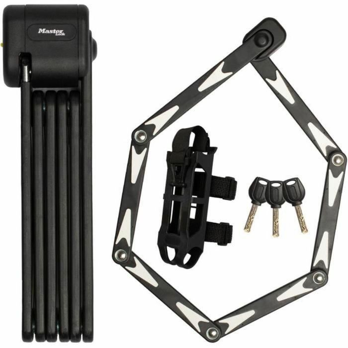 Master Lock Candado Plegable para Bicicleta 8333EURDPRO - Acero Endurecido, 3 Llaves, Certificado, Soporte Incluido