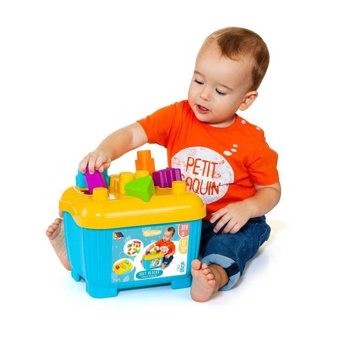 Caja bloques y puzzles blandos con 15 piezas. 8 Caja bloques y puzzles blandos con 15 piezas. 8