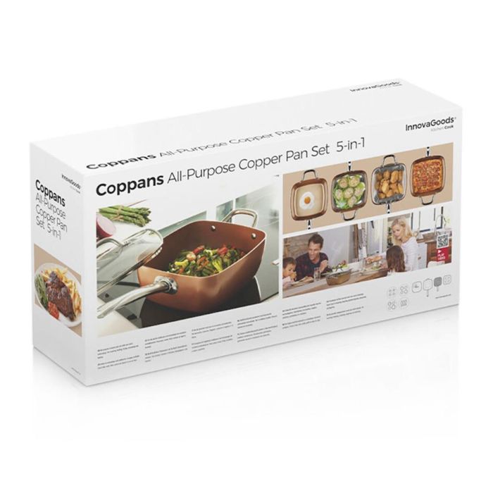 Set de Sartén Multifunción 5 en 1 Copper Coppans InnovaGoods 4 Piezas 11 Set de Sartén Multifunción 5 en 1 Copper Coppans InnovaGoods 4 Piezas 11