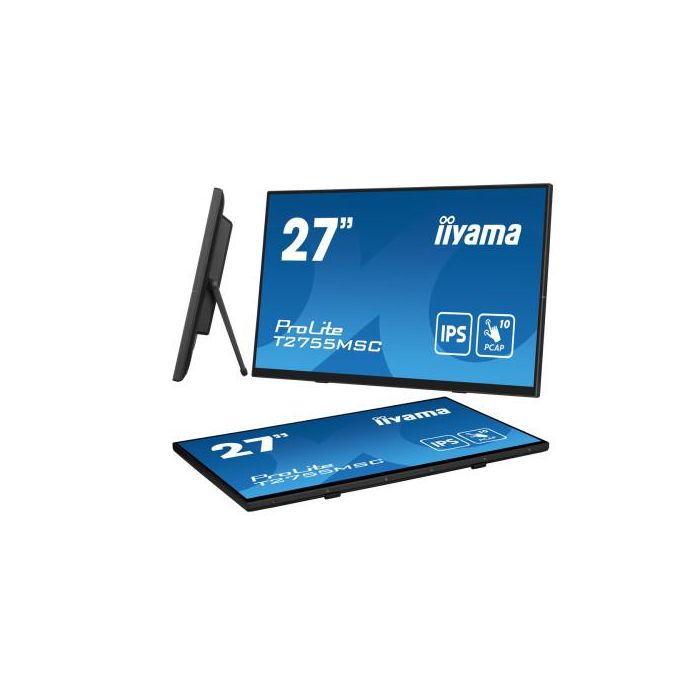 iiyama ProLite T2755MSC-B1 pantalla para PC 68,6 cm (27") 1920 x 1080 Pixeles Full HD LED Pantalla táctil Mesa Negro 10