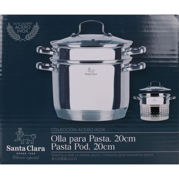 Santa Clara Olla Pasta con Tapa 20 cm, 4.5L (2 Unidades) 1