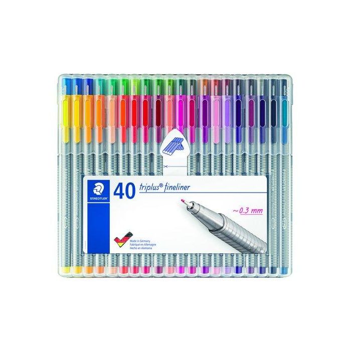 Rotulador Fibra Staedtler 334 Triplus Fineliner Box De 40