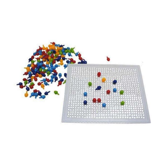 Juego mosaico con 180 pinchos de colores 23x34,5x1,7 cm
