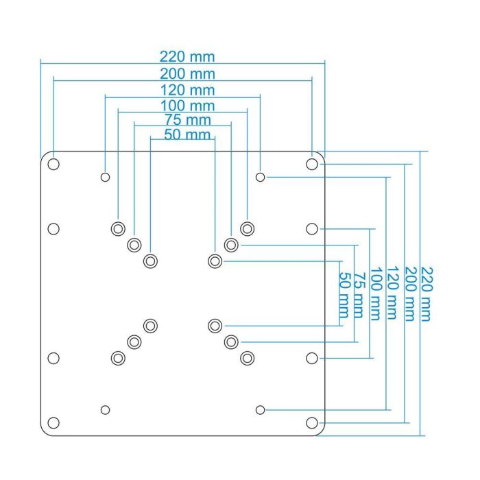 TooQ Adaptador VESA Vma0200 - B 200x200 200x100, Compatible con 50x50 a 200x200, Mín 23" 6