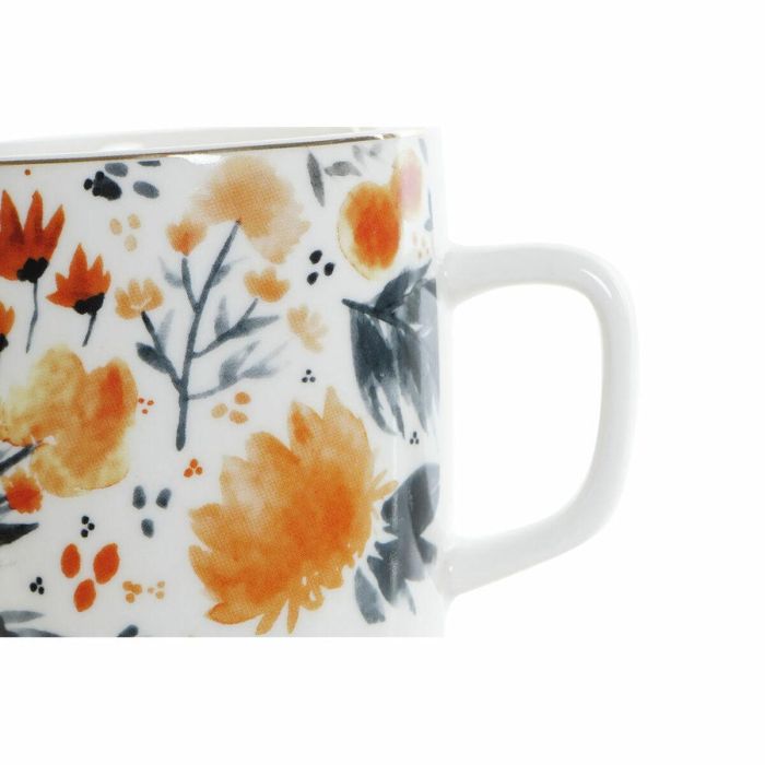 Taza DKD Home Decor Porcelana Azul Naranja (380 ml) (12 x 8,5 x 9,5 cm) 2