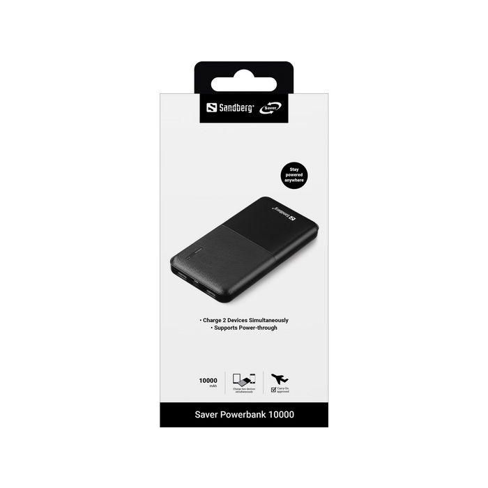 Sandberg Powerbank 10000 mAh con Carga Rápida USB-C y USB-A – Batería Externa Portátil Compacta para Viajes y Uso Diario 1