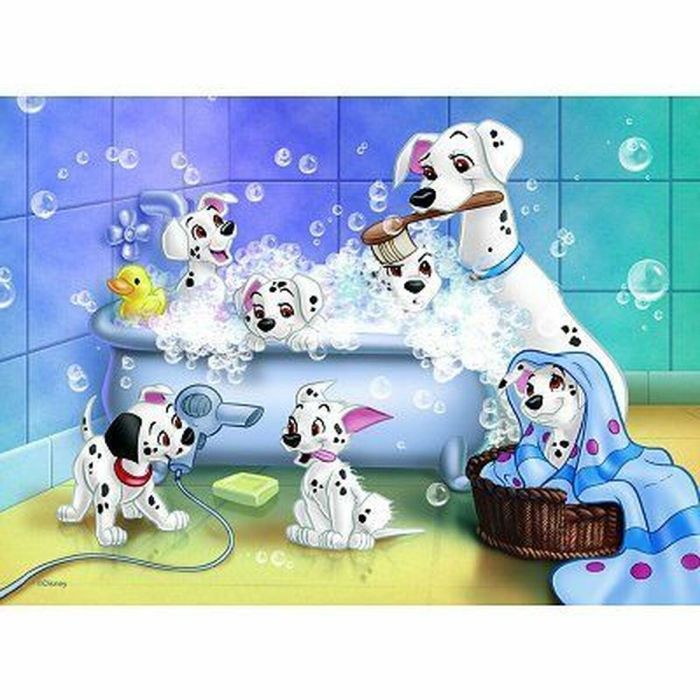 Nathan Puzzle Infantil Los 101 Dálmatas (Escena del Baño) 60 Piezas para Niños +6 Años | Multicolor 36x26 cm 2