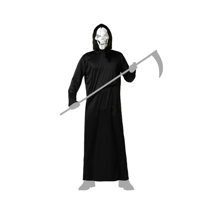 Disfraz Fantasma Negro Con Mascara Hombre Adulto XS-S 4 Disfraz Fantasma Negro Con Mascara Hombre Adulto XS-S 4