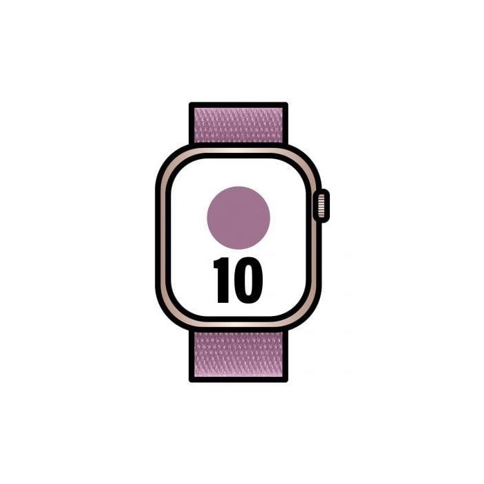 Apple Watch Series 10/ GPS/ 46mm/ Caja de Aluminio Oro Rosa / Correa Loop Deportiva Ciruela Apple Watch Series 10/ GPS/ 46mm/ Caja de Aluminio Oro Rosa / Correa Loop Deportiva Ciruela