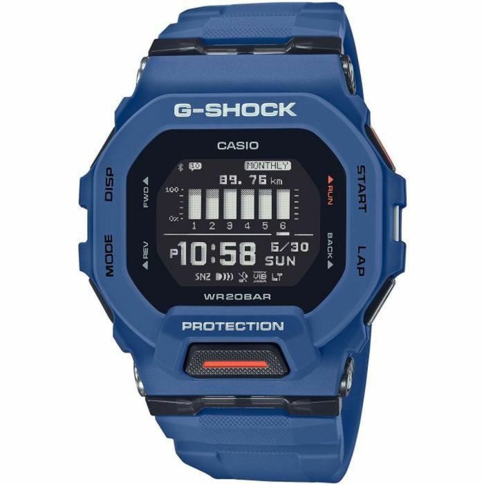 Casio G-SHOCK Reloj Deportivo Bluetooth Inteligente con Acelerómetro Contador de Pasos y Análisis de Entrenamiento Resistente a Impactos Azul