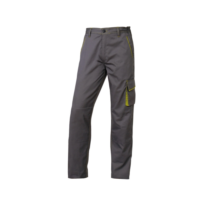 Deltaplus Pantalón de Trabajo Panostyle, Cintura Ajustable, 5 Bolsillos, Gris Verde, Talla XS 1