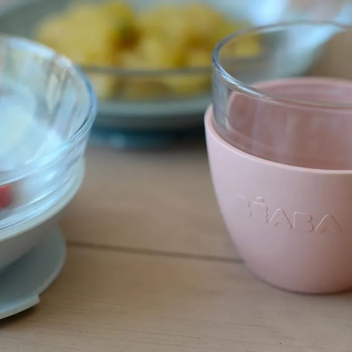 Beaba Caja de Comida de Vidrio Eucalipto para Niños con Vaso y Tapa 2