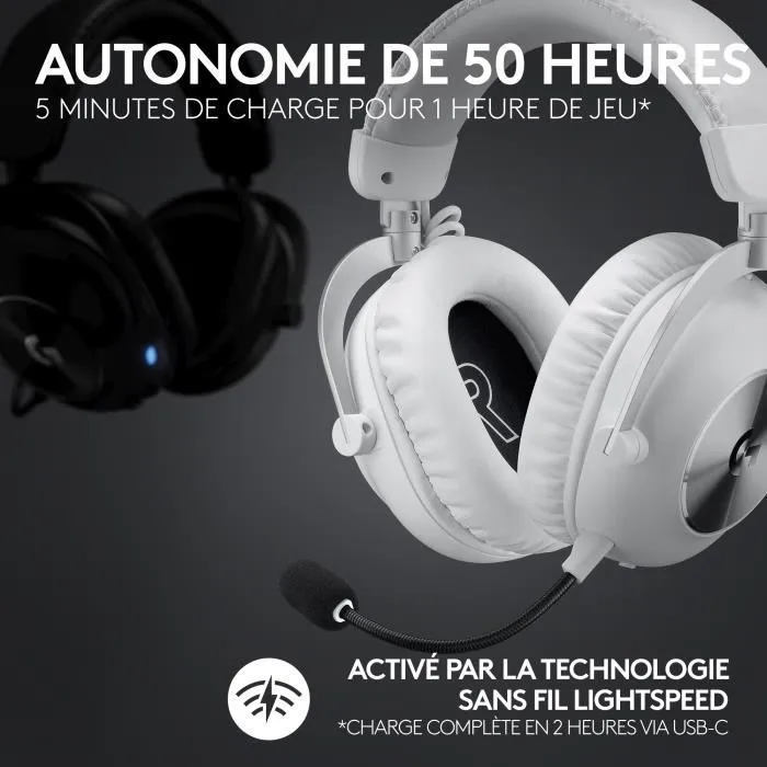 Logitech PRO X 2 Lightspeed Wireless Gaming Headset EMEA28-935 Inalámbrico para Juegos Color Blanco 2