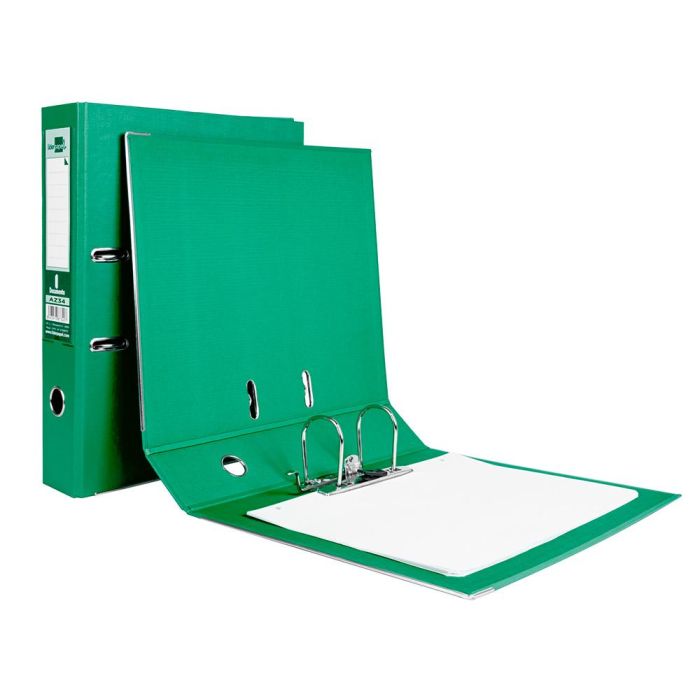 Archivador De Palanca Liderpapel Folio Documenta Forrado Pvc Con Rado Lomo 75 mm Verde Compresor Metalico 6 unidades 6