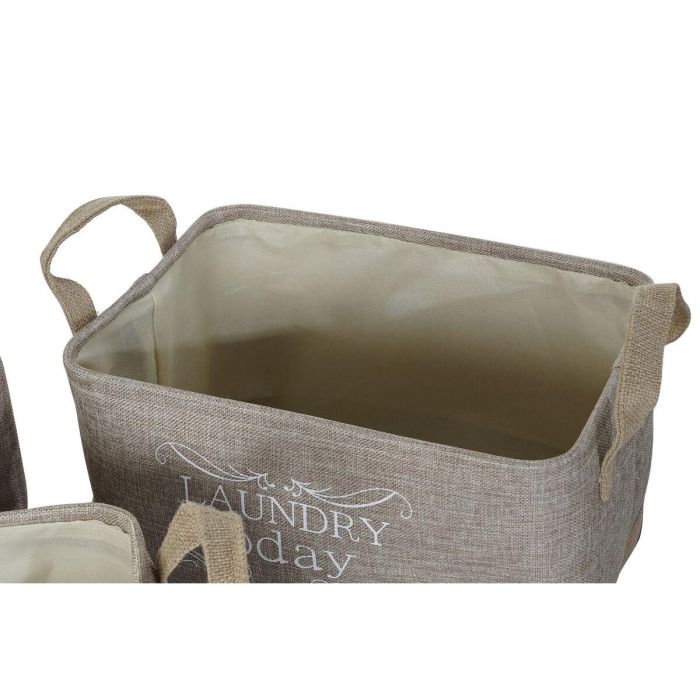 Cesta Multiusos DKD Home Decor Beige Gris Marrón claro 40 x 30 x 24 cm Madera 3 Piezas (3 Unidades) 3 Cesta Multiusos DKD Home Decor Beige Gris Marrón claro 40 x 30 x 24 cm Madera 3 Piezas (3 Unidades) 3